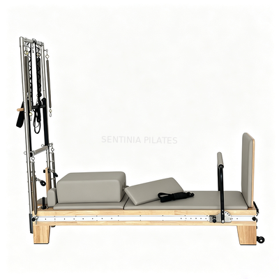 Quality Rubberwood Tower Body Pilates Reformer Machine For Beginners Movable Footbar factory