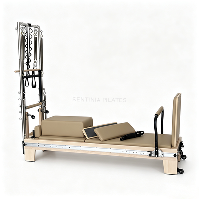 Quality ODM Movable Maple Wood Pilates Reformer With Tower Portable Full Track Machine factory