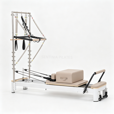 Quality Collapsible Aluminum Pilates Reformer With Tower Half Cadillac Equipment factory
