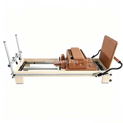 Quality Compact Maple Wooden Pilates Reformer Machine Multifunctional For Training Course factory