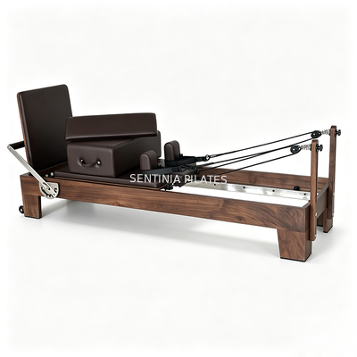 Quality Compact Solid Walnut Wood Wooden Pilates Reformer Bed Equipment For Rehabilitation Gym Training factory