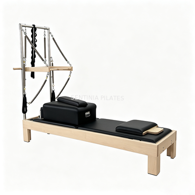 Quality Professional 3.5MM Solid Maple Wood Pilates Reformer With Tower Rowing Machine factory