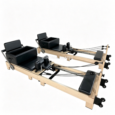 Quality Silent Maple Wood Foldable Pilates Reformer Machine Space Saving ODM factory