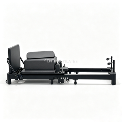 Quality Commercial Aluminum Foldable Pilates Reformer For Weight Loss All Black OEM factory