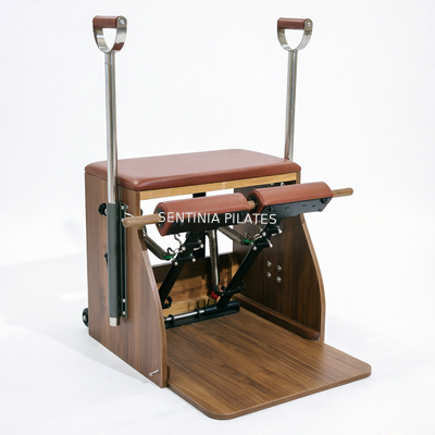 Quality Walnut Pilates Wunda Chair With Maple Board And Microfiber Leather Cushion ODM factory