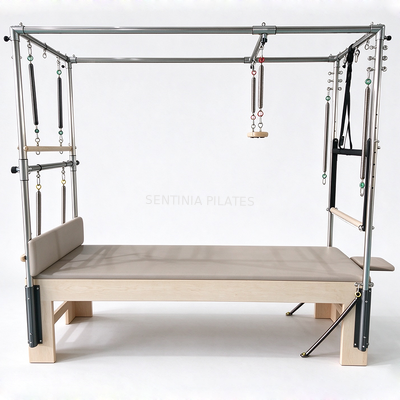 Quality Solid Maple Professional Cadillac Pilates Machine Reformer Combo Customizable Upholstery factory