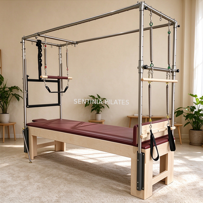 Quality Maple Wood Commercial Studio Reformer Cadillac Pilates Exercise Machine factory